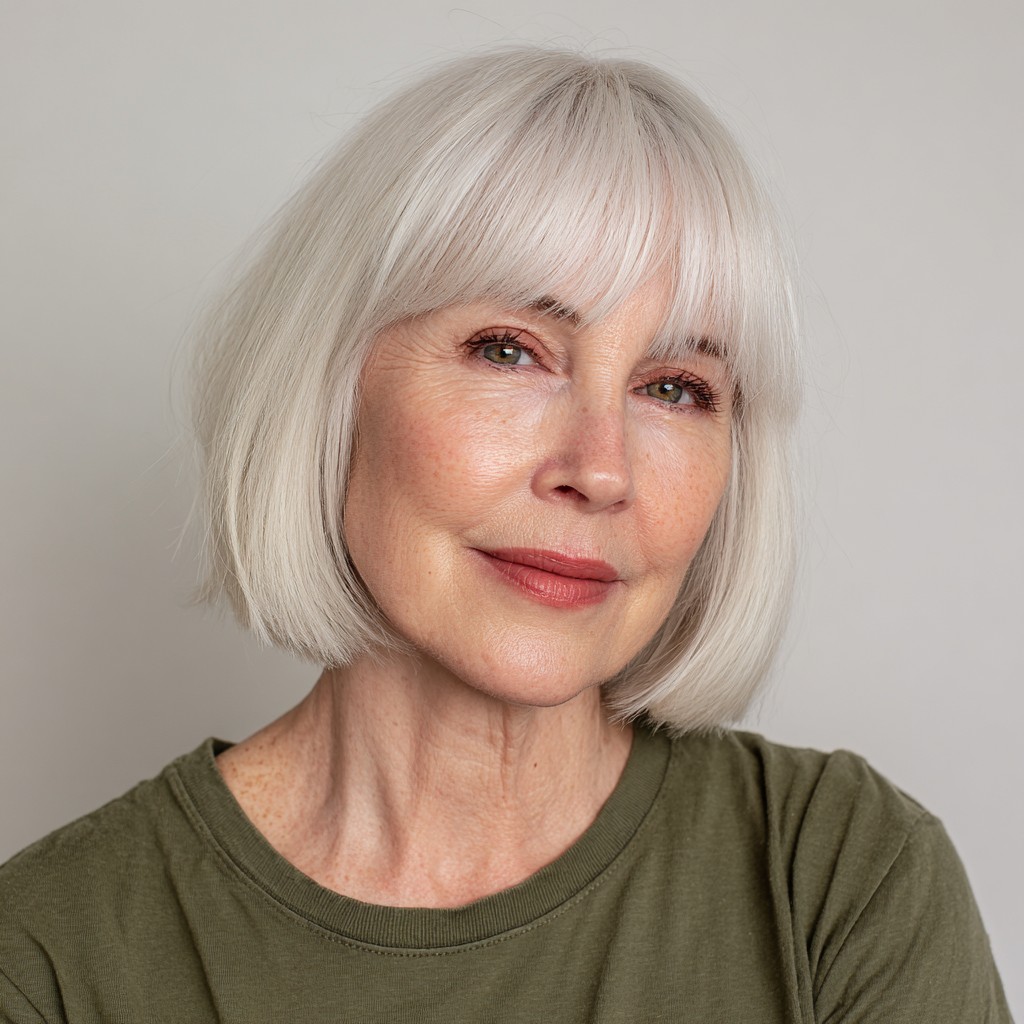 Chic Textured Bob with Subtle Bangs