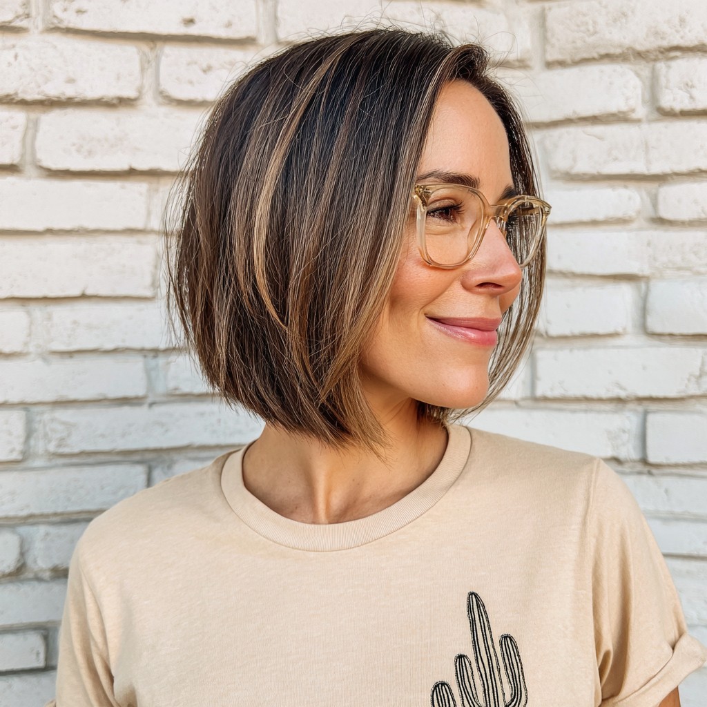 chic textured bob with subtle highlights