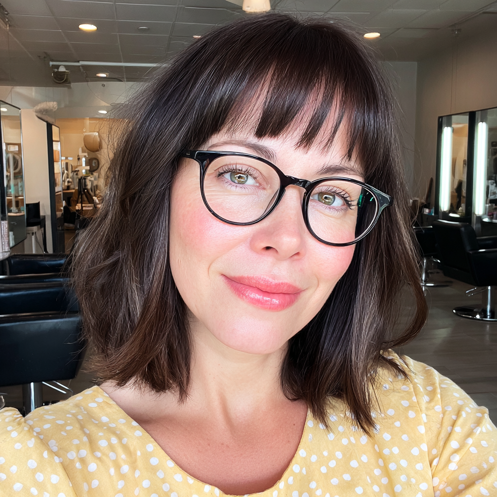 Chic Textured Lob with Birkin Bangs