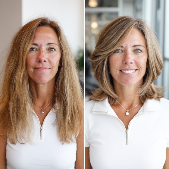 chic textured lob with soft layers