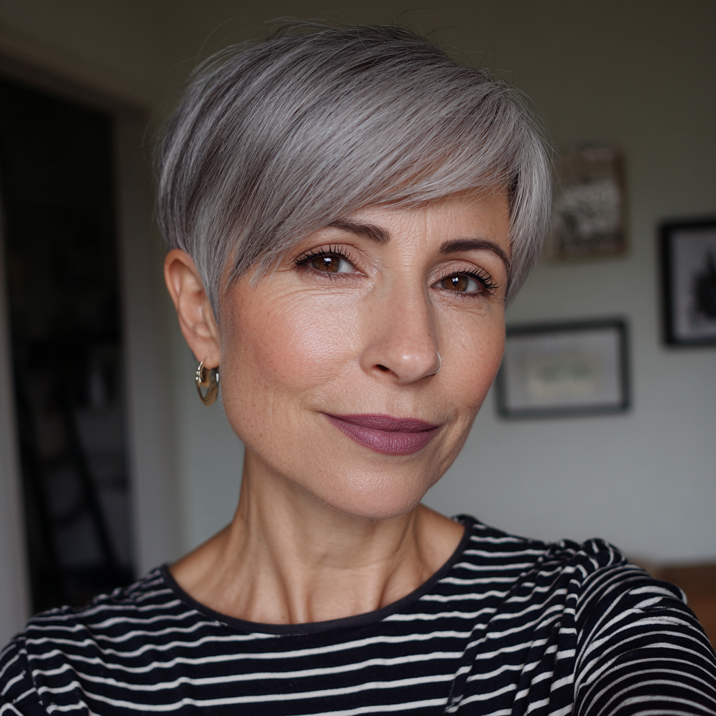 Chic Textured Pixie Cut with Soft Bangs