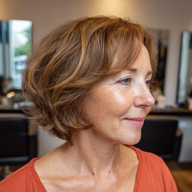 Chic Textured Shoulder-Length Cut with Soft Layers
