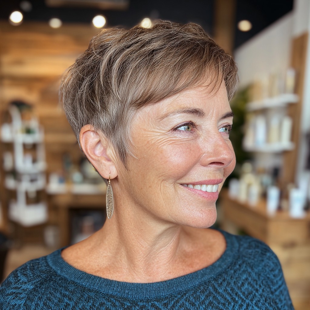 Chic Textured Tapered Pixie with Soft Layers