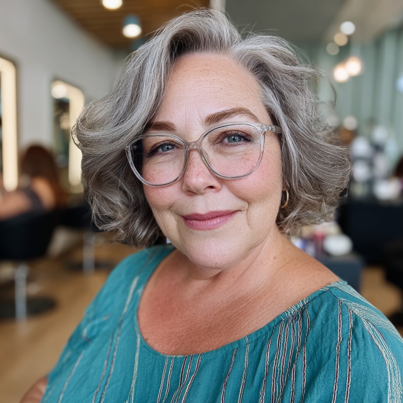 Chic Voluminous Curly Lob with Soft Layers