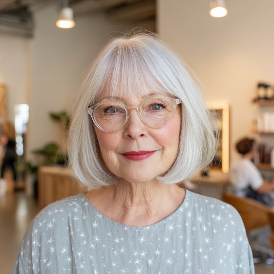 Classic Jaw-Length Cut with Soft Bangs