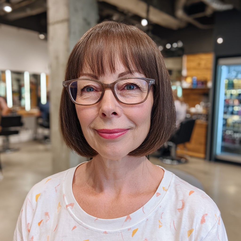 Elegant Blunt Bob with Soft Bangs