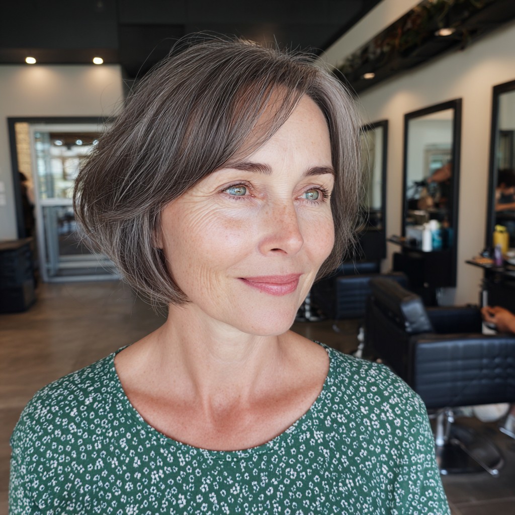 Elegant Gray Bob with Soft Layers