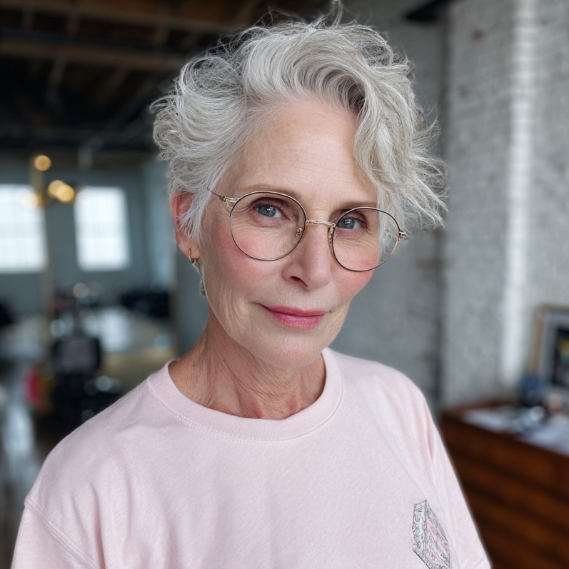 Elegant Soft Wavy Pixie with Subtle Volume