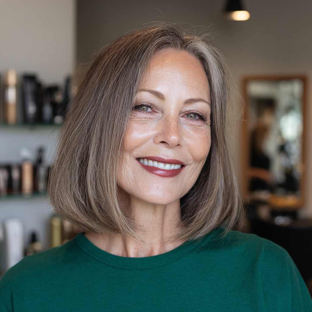 Modern Blunt Lob with Subtle Face-Framing Layers