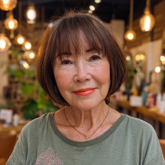 Modern Jaw-Length Cut with Soft Fringe