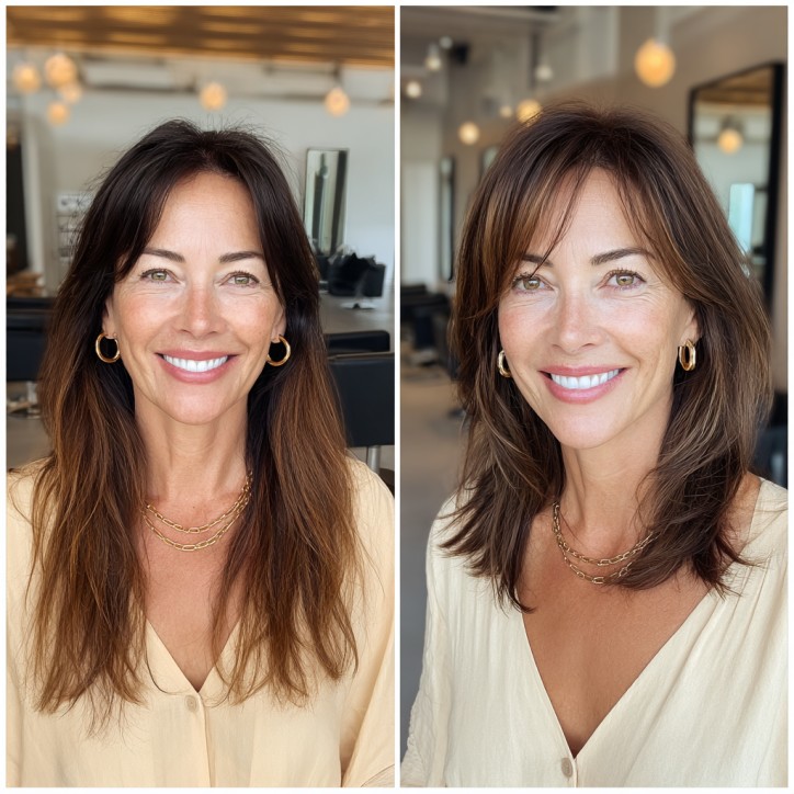 Modern Layered Balayage with Face-Framing Highlights