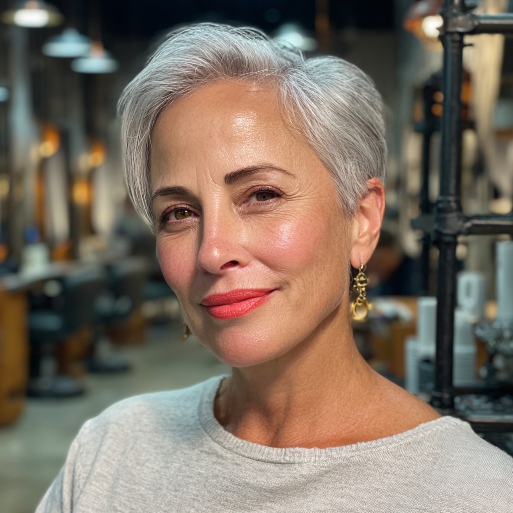 Modern Silver Pixie with Textured Layers