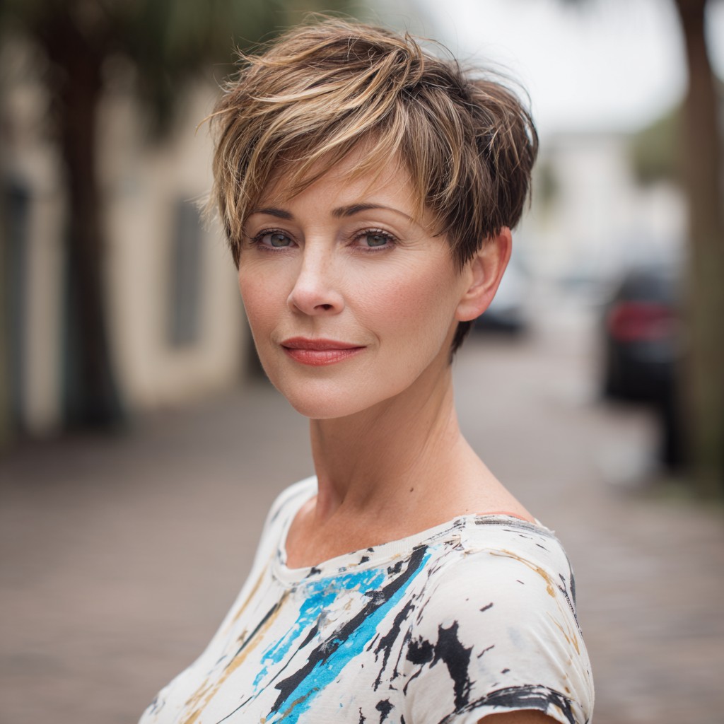 Modern Tapered Pixie Cut with Soft Texture