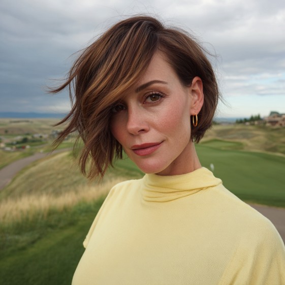 Modern Textured Bob with Subtle Caramel Highlights