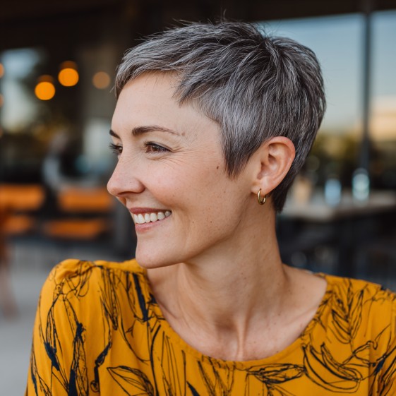 Modern Textured Pixie Cut with Soft Side Swept Bangs