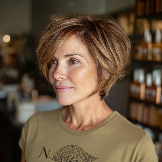 Modern Textured Short Bob with Subtle Volume