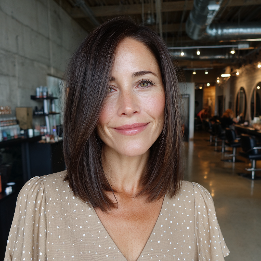 Sleek Long Bob with Subtle Face-Framing Layers