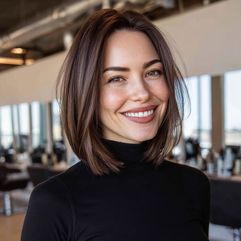 Sleek Shoulder-Length Bob with Subtle Layers