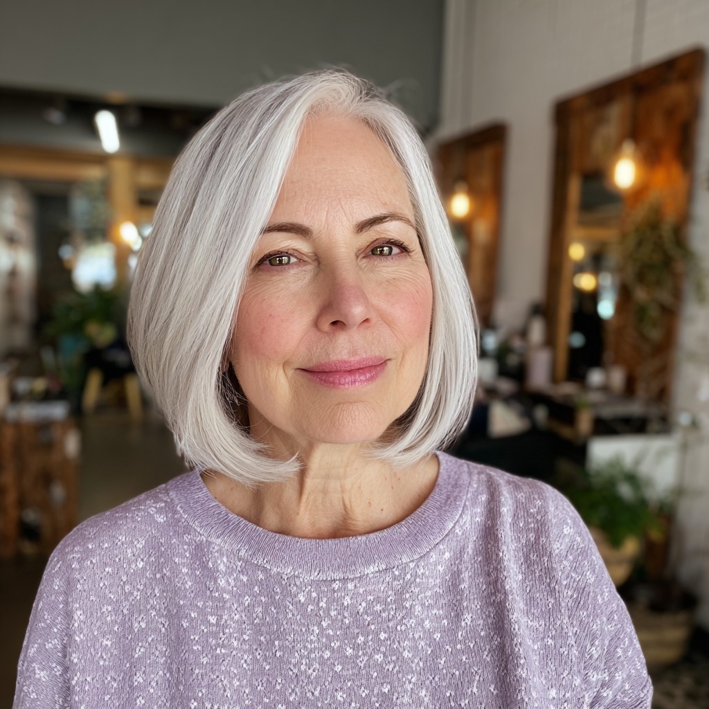 Soft Angular Bob with Subtle Highlights