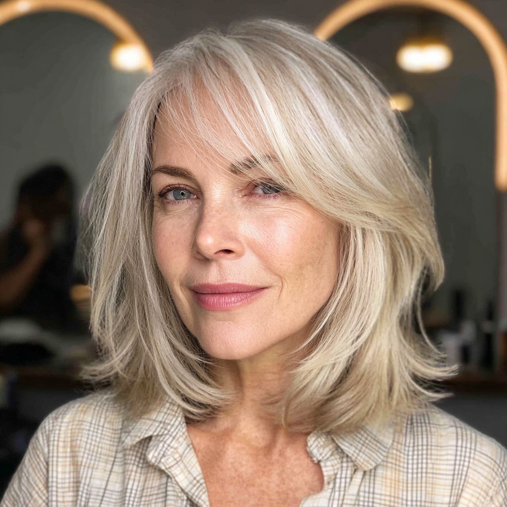 Soft Layered Cut with Light Blonde Tones