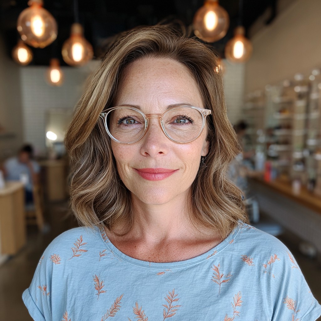 Soft Textured Shoulder-Length Bob with Gentle Waves