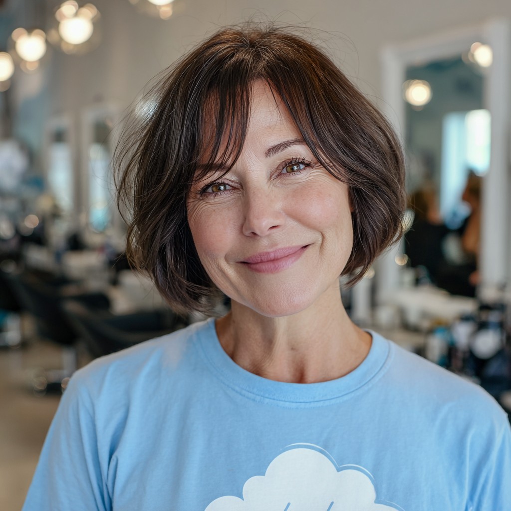 Softly Textured Classic Bob with Face-Framing Layers