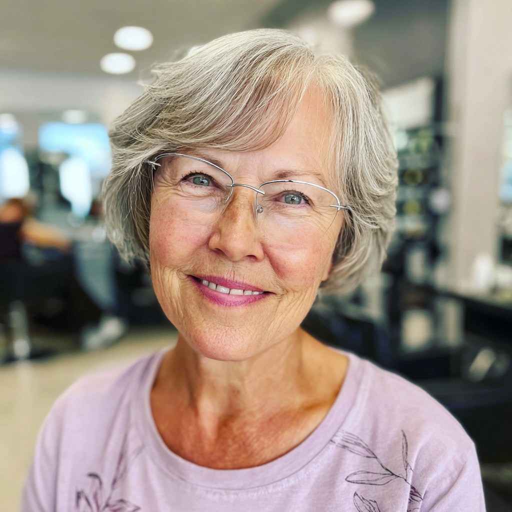 Softly Textured Silver Bob with Gentle Waves