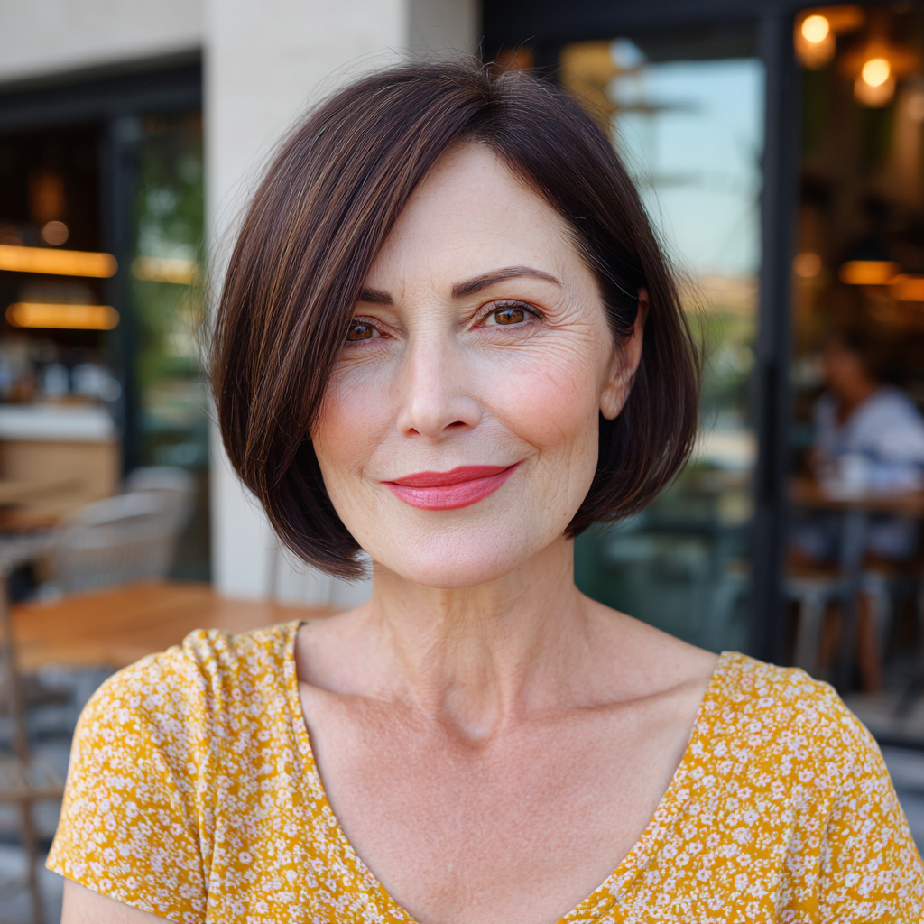 Stylish Smooth Chin-Length Bob with Subtle Volume