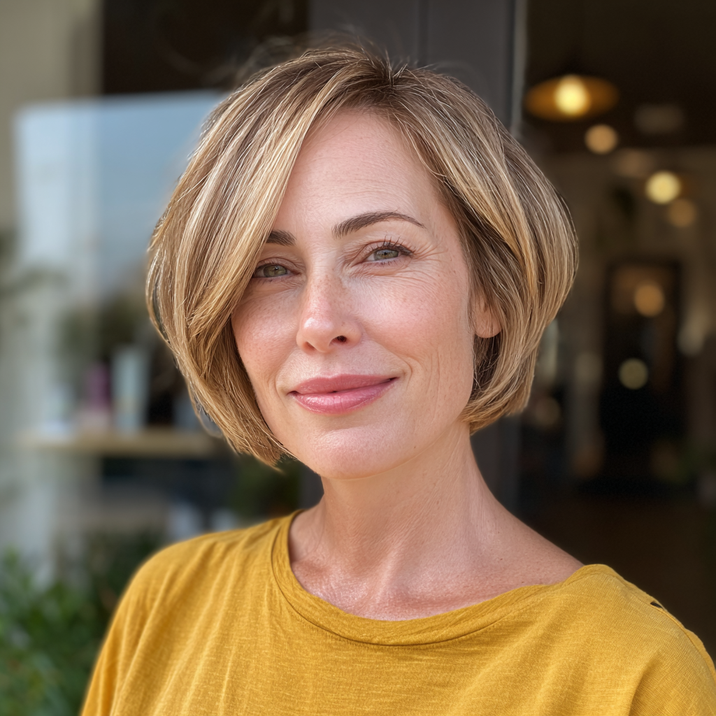 Stylish Textured Bob with Subtle Highlights