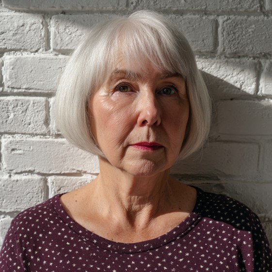 Stylish Textured Jaw-Length Cut with Subtle Bangs
