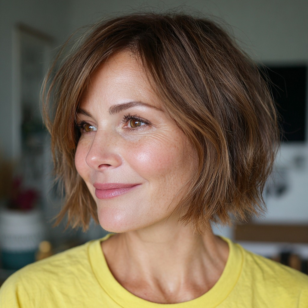 Textured A-Line Bob with Subtle Layers