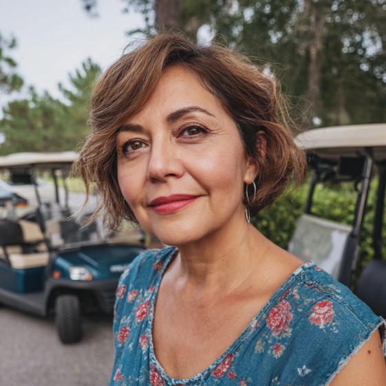 Textured Curly Bob with Face-Framing Layers