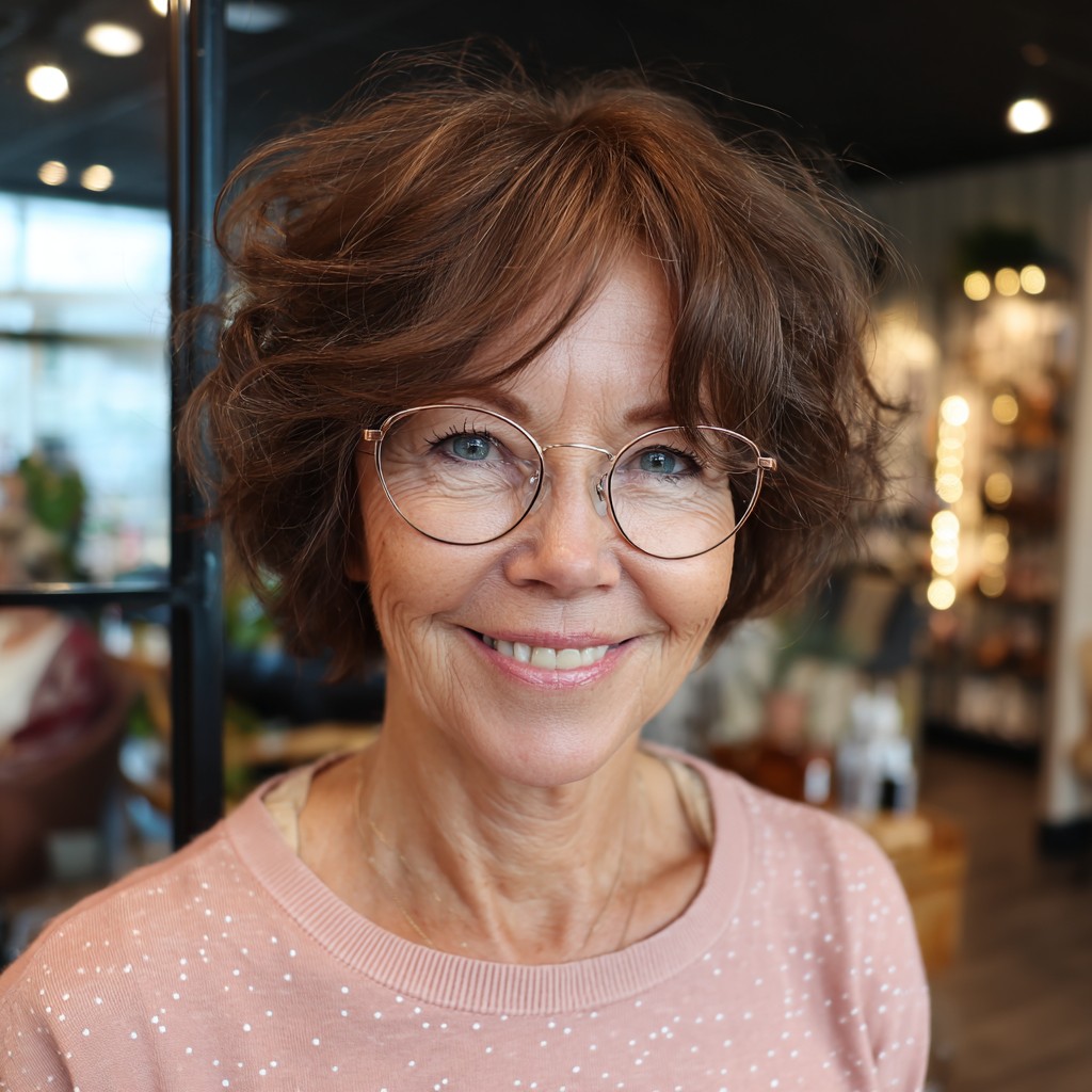 Textured Curly Bob with Volume and Movement