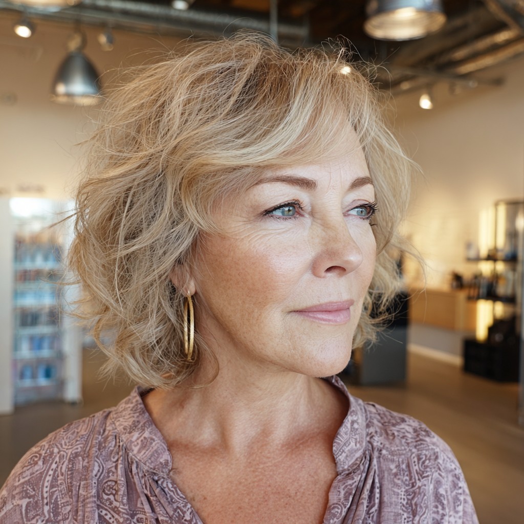 Textured Face-Framing Blonde Bob