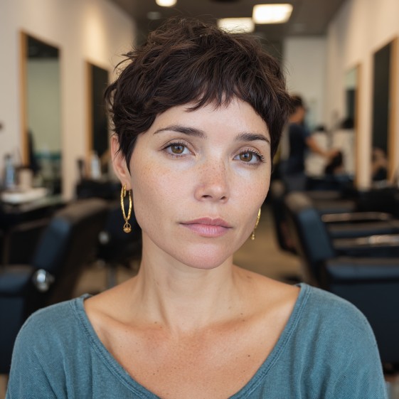 Textured Mini Pixie Cut with Soft Bangs