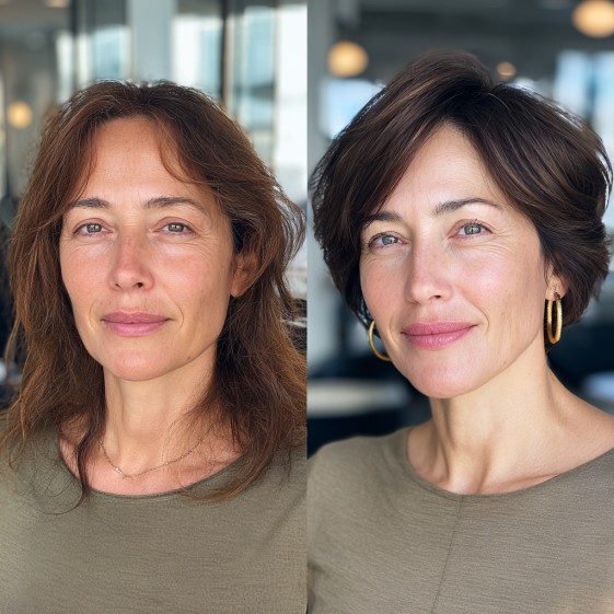 textured short bob with subtle layers