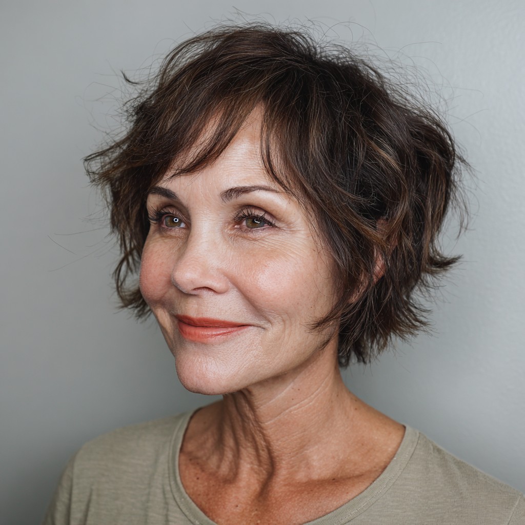 Textured Short Cut with Wispy Layers