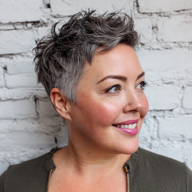 Textured Short Pixie Cut with Flattering Volume