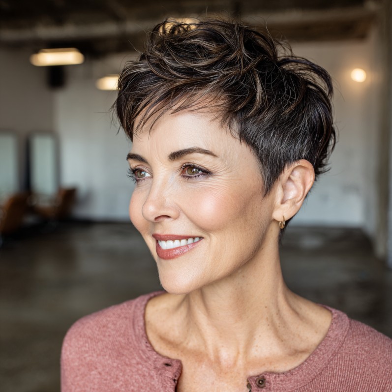 Textured Short Pixie Cut with Lively Layers