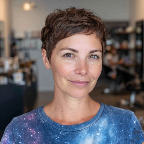 Textured Short Pixie Cut with Soft Volume