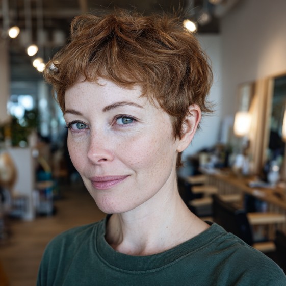Textured Short Pixie Cut with Soft Waves