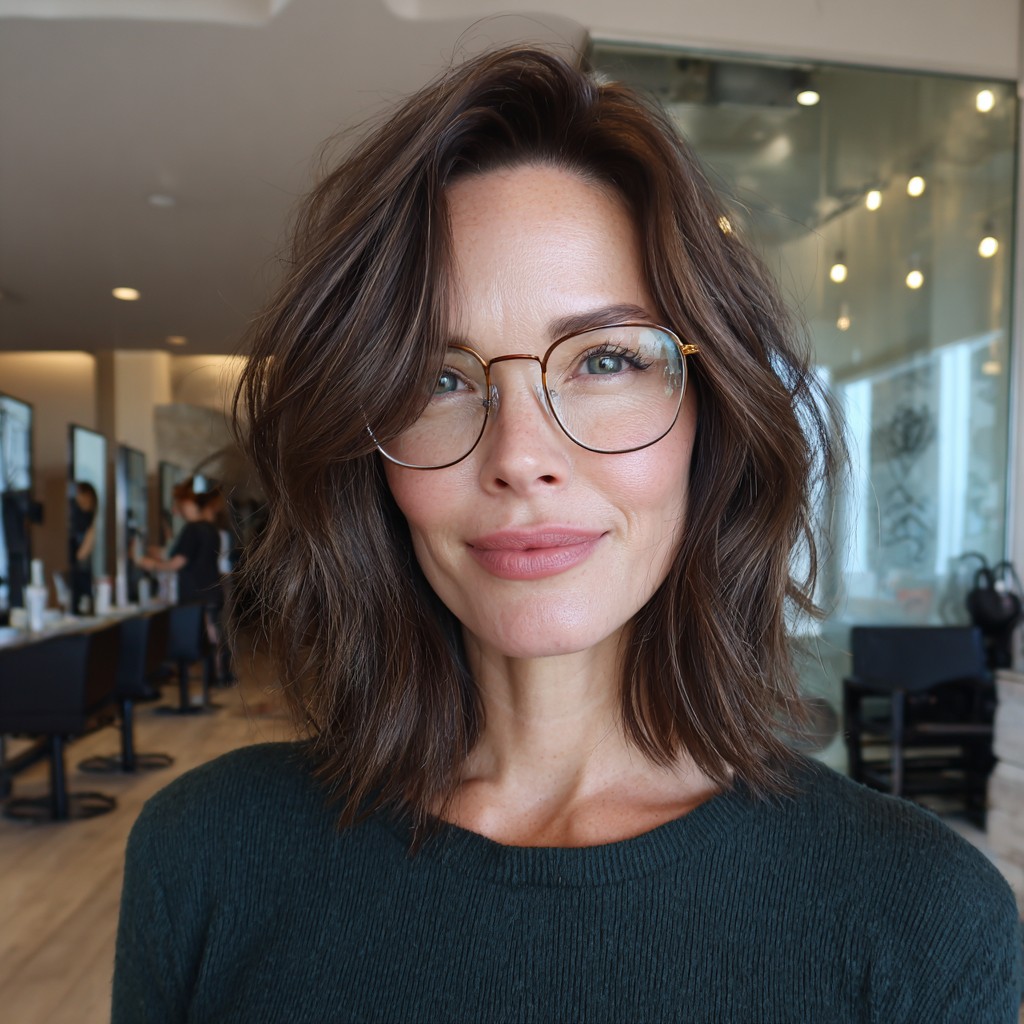 Textured Shoulder-Length Bob with Soft Movement