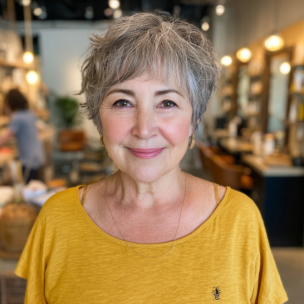 Textured Silver Pixie with Soft Volume