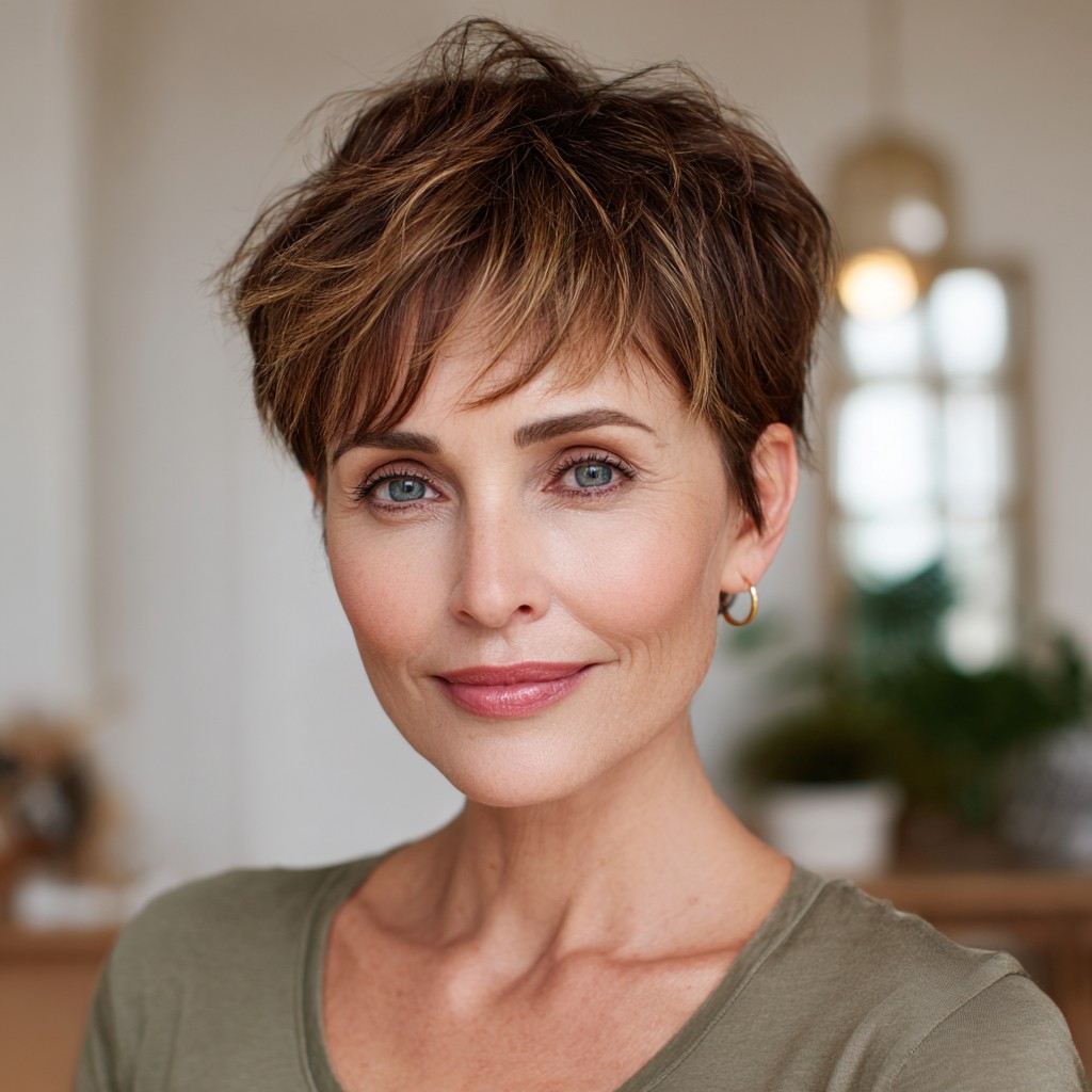 Textured Tapered Pixie with Lively Volume
