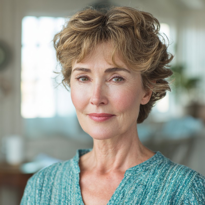 Textured Wavy Pixie with Soft Curls
