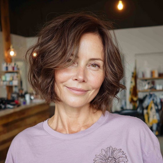 Chic Textured Bob with Soft Waves