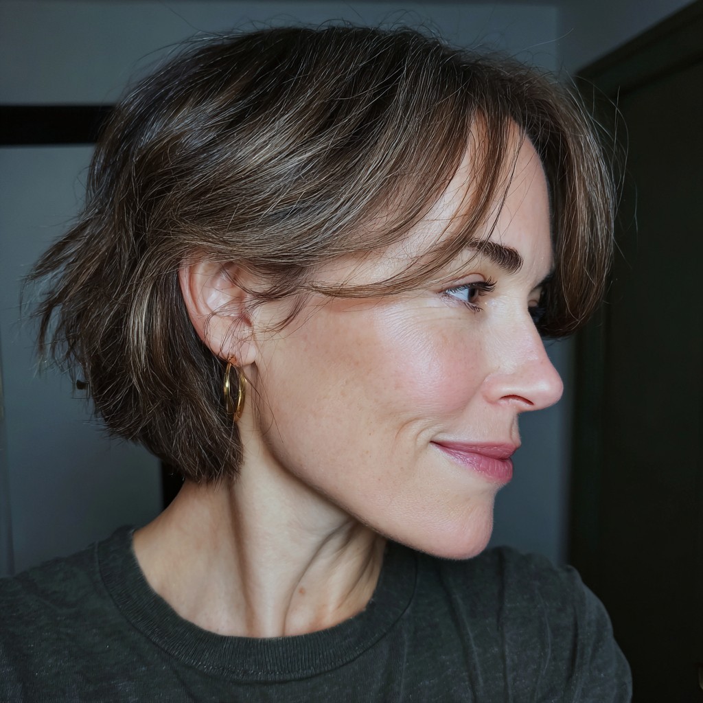 Chic Textured Bob with Soft Face-Framing Layers