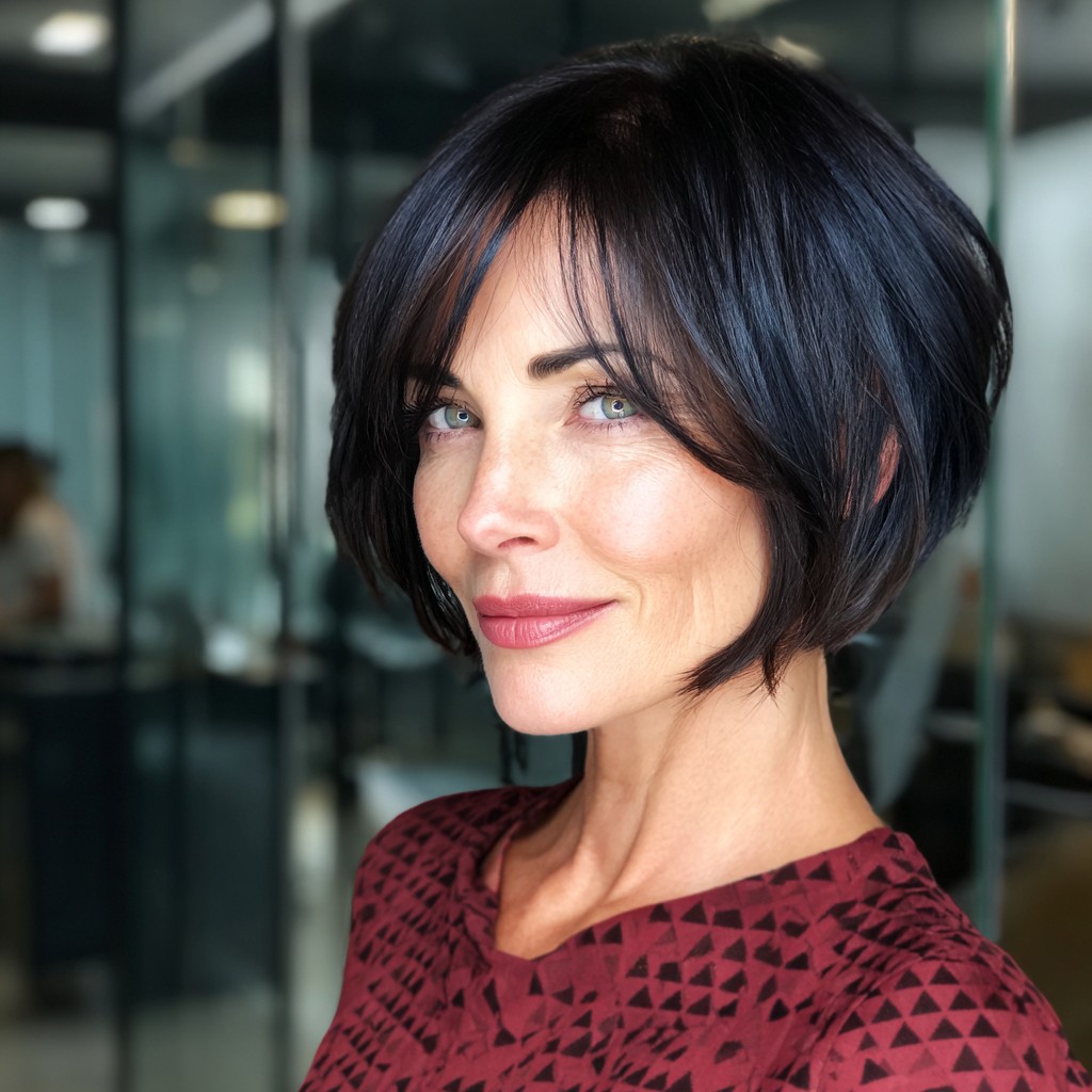 Bold Layered Bob with Soft Face-Framing Layers