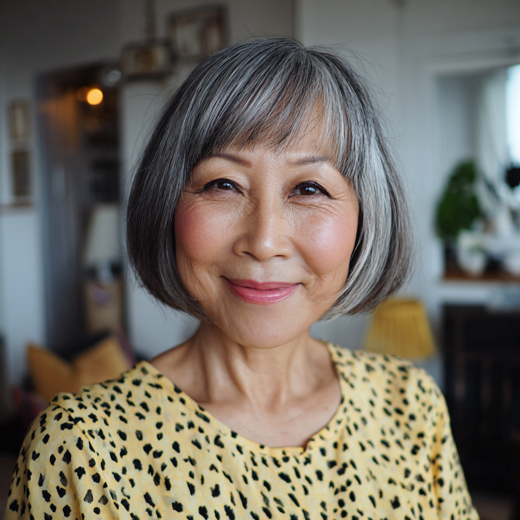 Chic Gray Bob with Soft Layers