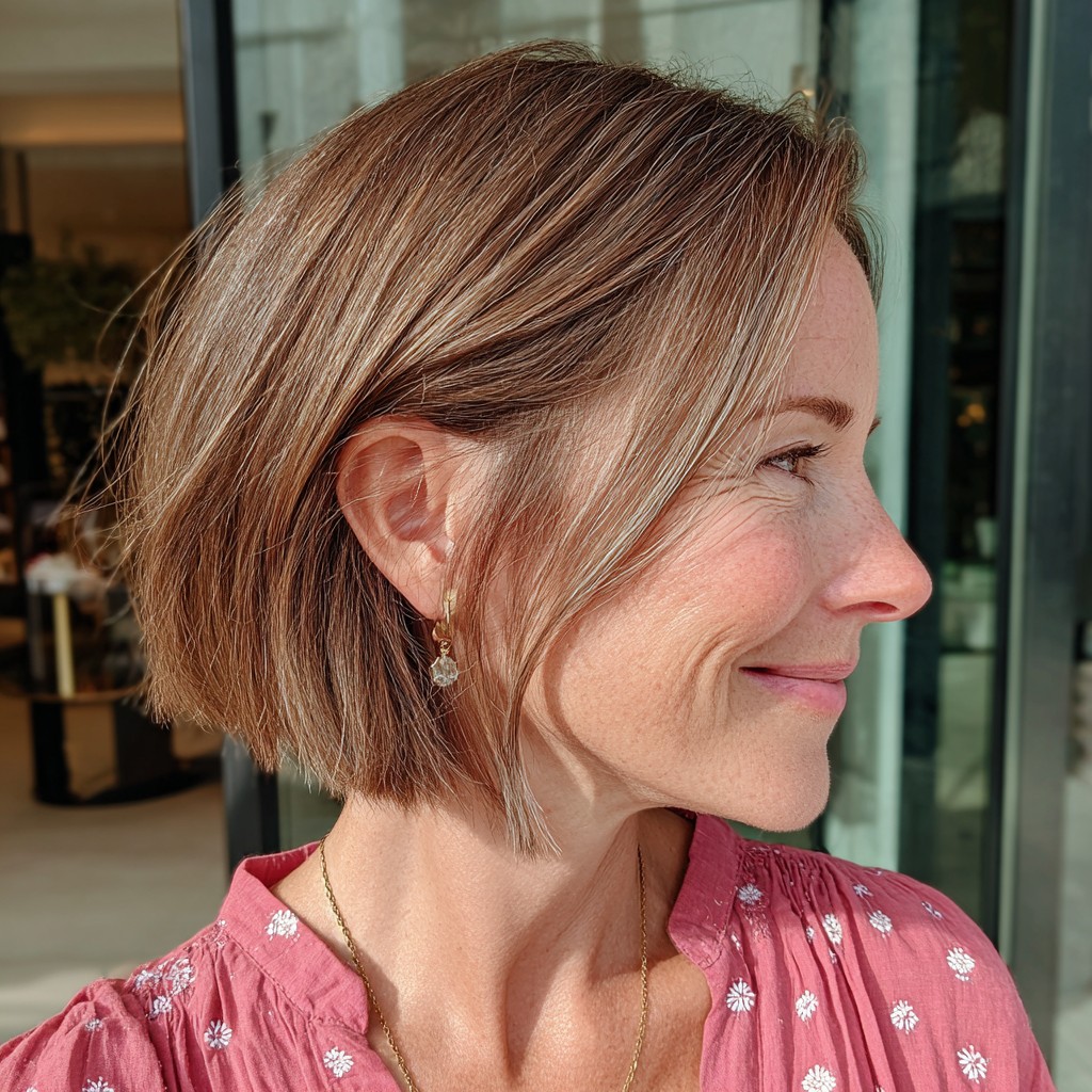 Chic Layered Bob with Subtle Highlights